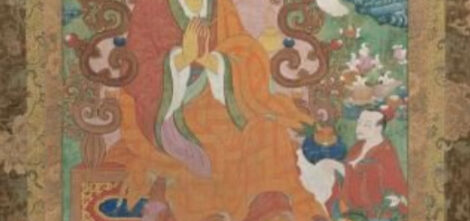 Grande thangka en couleurs et rehauts or sur textile, représentant Yan lag 'byung