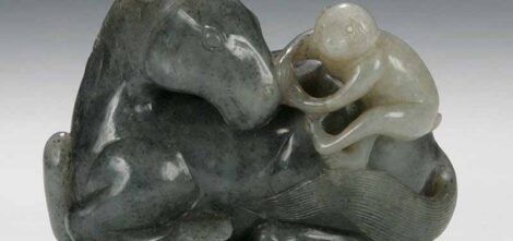 Cheval en jade gris