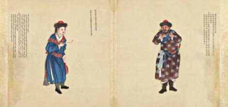 Important et rare album impérial sur soie, Zhigongtu