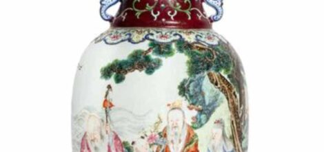 Important vase balustre en porcelaine